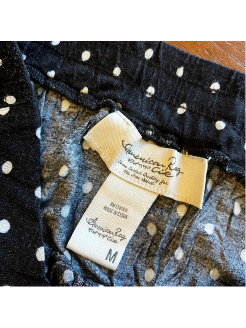 American Rag Y2K Black and White Polka Dot Flowy Skirt - Picture 3 of 3